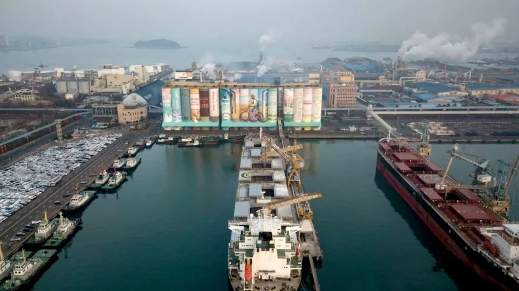 Plus grande fresque du monde sur des silos en Corée